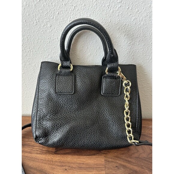 STEVE MADDEN BMAGGIE SMALL CROSSBODY BLACK PURSE HANDBAG WITH GOLD CHAIN ACCENTS - Picture 5 of 12